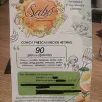 Flyer from restaurant at Sabó  in Buenos Aires