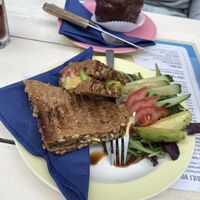 Tosti met vegan kaas, tomaat en avocado  at Cafe Voltaire in Den Bosch