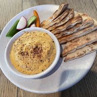 Pumpkin hommus, includes cute teeny tiny carrots    at The Gallery Cafe - Art Gallery of New South Wales in Sydney