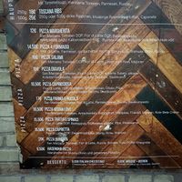 Pizza menu with vegan option .  at Zollhaus Pankow in Berlin