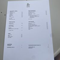 Menu  at Café 22 in Mallorca