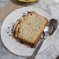 lemon cake 💛 at Taybo Bagels & Coffee in Malaga