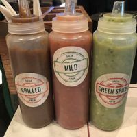 The sauces  at Maria Bonita - Yas Mall in Abu Dhabi