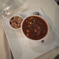Vegan chili (the vegetarian chili with no cheese)  at Capuli Restaurant in Westport