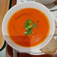 Tomato soup at MoMu Café in Antwerpen