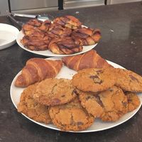 Cookies croissant and cinnamon buns at MoMu Café in Antwerpen