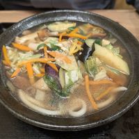 Vegan udon noodles at Kyoto Soba-Morihei in Kyoto