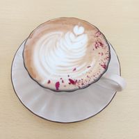 Rose Latte
 at Café Influffy - 毛所樹樹 in Kowloon