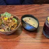 Natto rice + miso soup  at Los Loosers in Mexico City