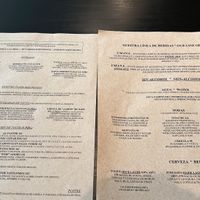 The menu   at Los Loosers in Mexico City