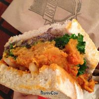 My delicious Los Loosers lunch that was delivered to my door - chilaquiles w/ kidney beans, garlic & organic kale, all on freshly homemade bread. at Los Loosers in Mexico City