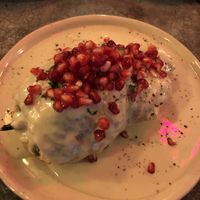 Pepper with cream and pomegranate seeds at Los Loosers in Mexico City