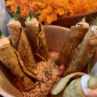 Tacos dorados de papa con guacamole y queso at Los Loosers in Mexico City