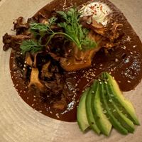 hen of the woods in mole. Bland and disappointing at Sentir in New York City