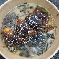 Soba with miso & kabocha tempura  at Kabocha in Olympia