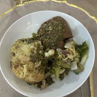 cauliflower served with baked potatoes and salad   at Samsara in Cluj-napoca