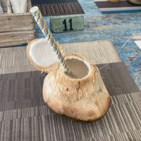 Coconut waterr  at Pallet Cafe in Diani Beach
