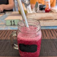 Red Power Smoothie without honey at Pallet Cafe in Diani Beach