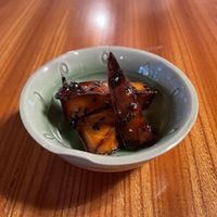 Dessert: caramelised sweet potato with sesame seeds   at Saien - Breakfast by Buddhist Monks in Hakone