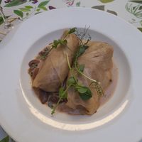 Stuffed cabbage at Piwnica pod Kominkiem in Krakow