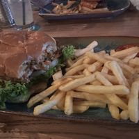 Vegan burger  at Love & Rockets in Liverpool