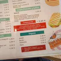 menu at Sura Cafè & Crêpes in Barcelona