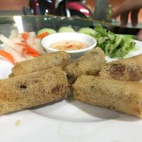 Delicious vegan spring rolls  at Vi Dieu in Phan Thiet