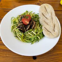 Zucchini noodles with pestoo  at Casa Ceiba  in San Luis Potosi