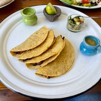 Tacos with mushrooms and pineapple salsa   at Casa Ceiba  in San Luis Potosi