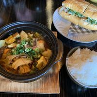Vegan claypot and tofu bun mi  at SEN Legend in East Brisbane