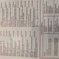English menu at Tapí Tapioca - Botafogo in Rio De Janeiro
