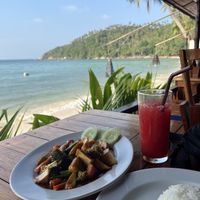 Vegetables with rice and Tofu   at Coral Beach Bungalow in Koh Phangan