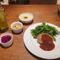 Patty lunch set. Rice missing from photo. at Vegan Eat Tokyo in Tokyo