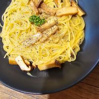 Spaghetti carbonara at Vegan Eat Tokyo in Tokyo