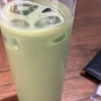 Iced soy latte with mulberry leaf  at Vegan Eat Tokyo in Tokyo