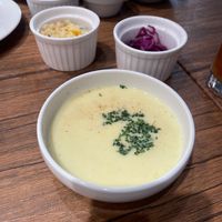 Corn soup  at Vegan Eat Tokyo in Tokyo