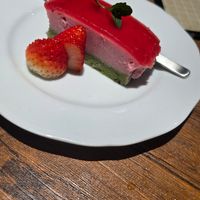 Raspberry mousse cake at Vegan Eat Tokyo in Tokyo