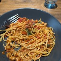 Chickpea spaghetti  at Vegan Eat Tokyo in Tokyo