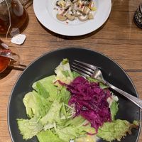 Salad and Japanese-style mushrooms  at Vegan Eat Tokyo in Tokyo
