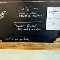 Vegan menu!  at Crumpets in Rochester