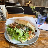 Tofu “tonkatsu” sandwich   at Alaska Zwei in Tokyo