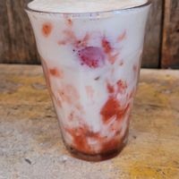 Strawberry Amazake (if you don't like sake don't get it) at Alaska Zwei in Tokyo