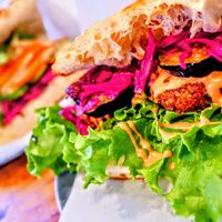 Falafel sandwich at Alaska Zwei in Tokyo