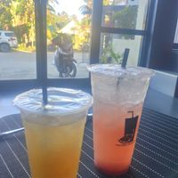 Strawberry lemonade and regular lemonade at Citrus Cafe  in Batuan