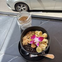 Yogurt bowl & oat iced latte  at Shatterbox Ao Nang in Krabi