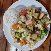 Stir Fried Veg and Tofu with Rice. 70 b at Keaw Restaurant - Maybe closed in Koh Phayam