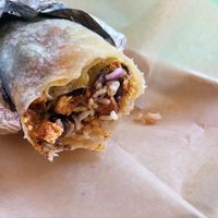 Tempeh burrito at Poppo's Taqueria in Anna Maria