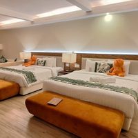 I told you the rooms are huge! I just love their interior design. The colors makes me feel happy and the Teddy bear makes me feel like I'm a kid again. ☺️  at Ambassador In Paradise Resort in Boracay