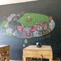 Painting on the wall at Avocado Punk in Aguascalientes