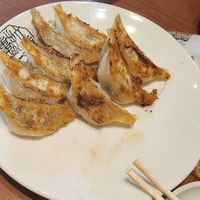 Vegan Gyoza with soy sauce and chilli oil at Ramen Kiou Morinomiya in Osaka